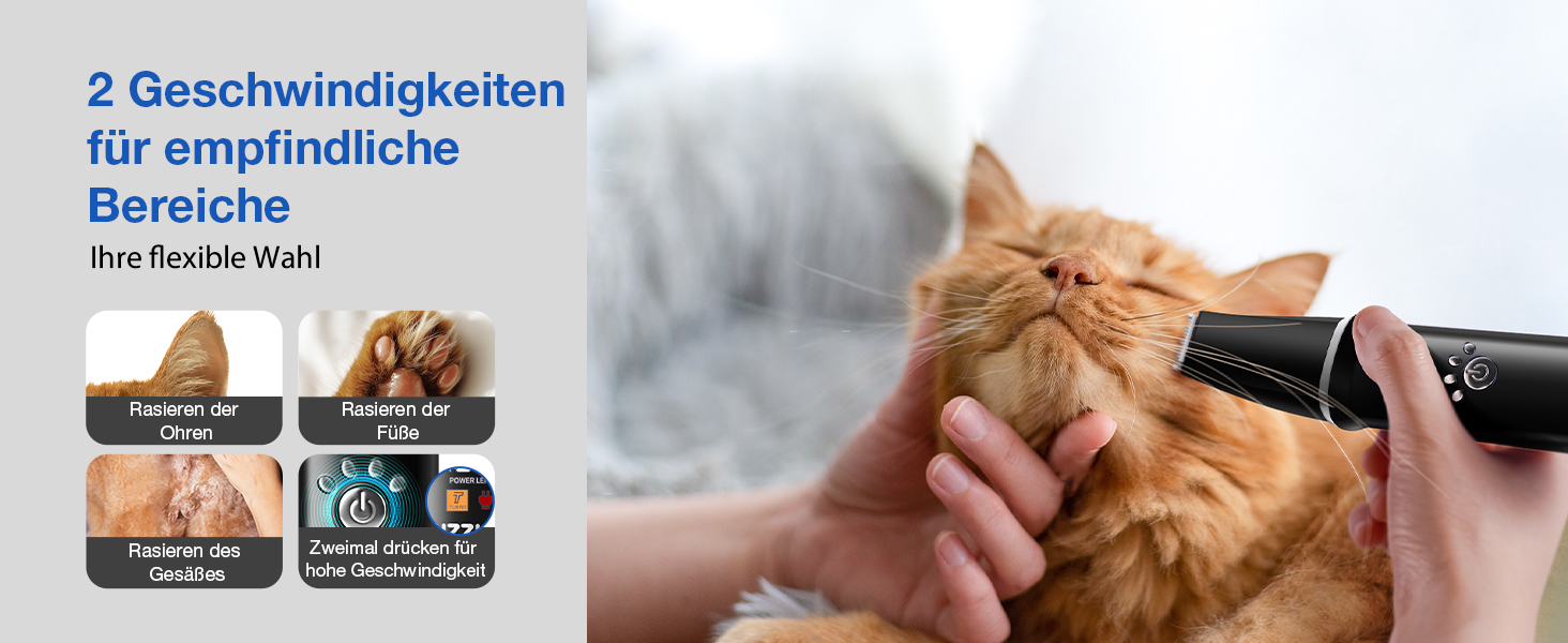 Набір для стрижки собак 3-в-1: машинка, триммер для лап, тиха робота, для густого хутра, чорний колір