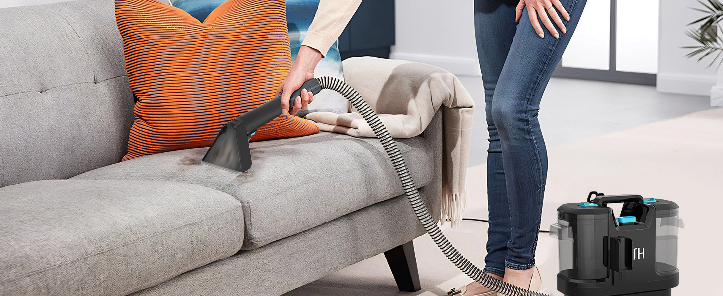 Пристрій для чищення оббивки Nassauger, 450W, 12kPa: мийний пилосос для килимів, оббивки та автосидінь (чорний)