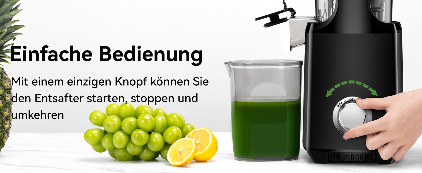 LINKChef повільно-видавлюючий соковитискач Slow Juicer SJ52, 1.8 л, з функцією реверсу, BPA Free