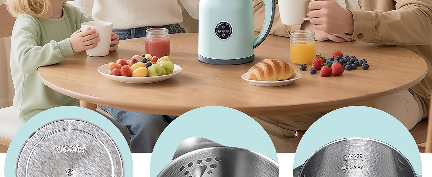 Інтелектуальний чайник 1.2л з підтриманням температури 16 год та швидким заварюванням 1000W – нержавіюча сталь 304, без BPA, 4 режими (45-90°C), LED-дисплей, поворотний на 360° для чаю, дитячих пляшечок, офісу