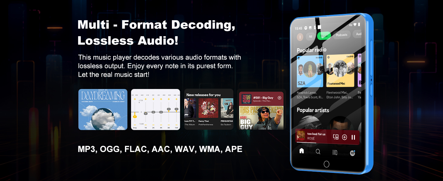 MP3 плеєр 80GB з Bluetooth та WiFi, 4.0