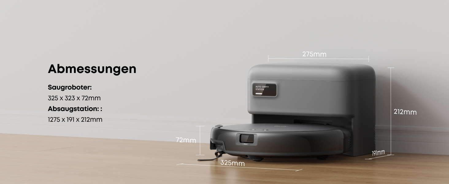 Робот-пилосос eufy C10 з автоматичною станцією самоочищення, ультратонкий 7,3 см, очищення килимів, бічна щітка для кутів, точкова лазерна та інфрачервона навігація