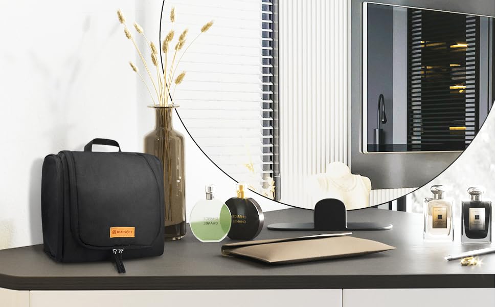 Чоловіча та жіноча косметичка для подорожей, водонепроникна сумка-органайзер для косметики з гачком, чорна