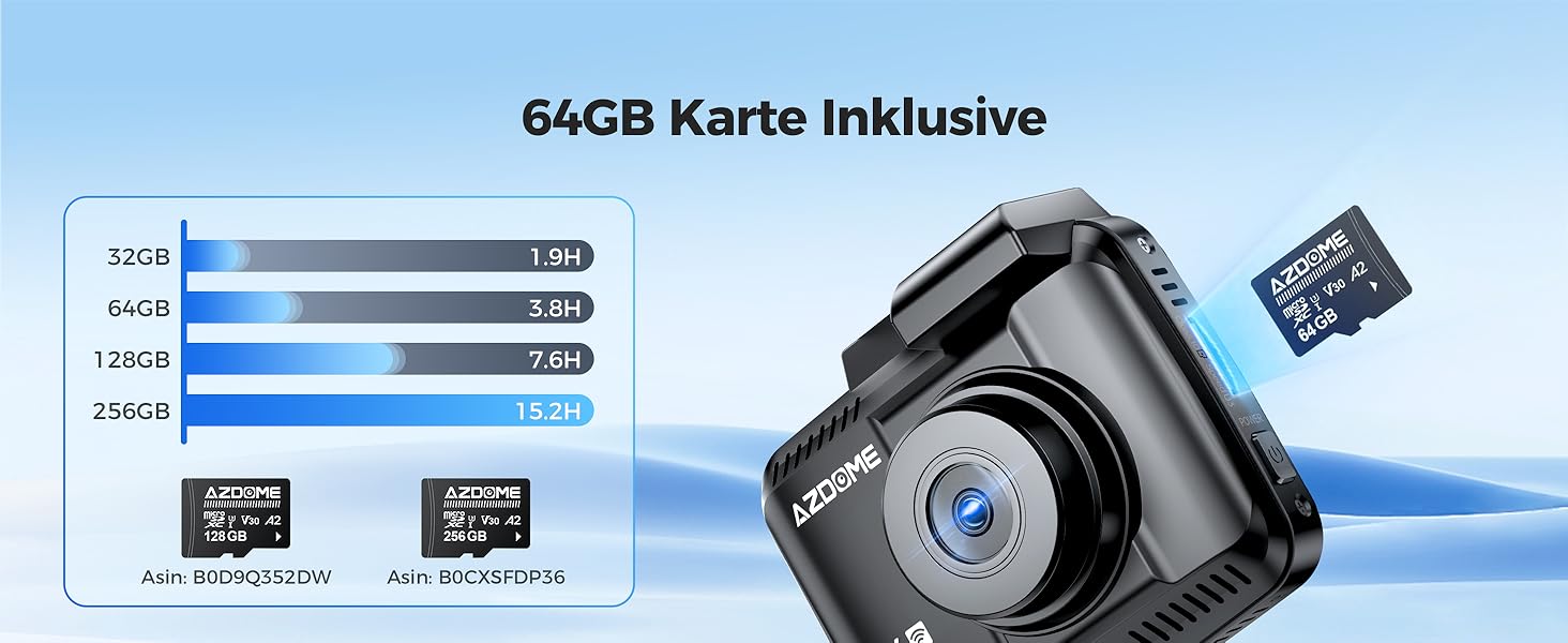 Відеореєстратор AZDOME GS63H Pro 4K з WiFi, GPS, Нічне бачення, 170° та Park Monitoring