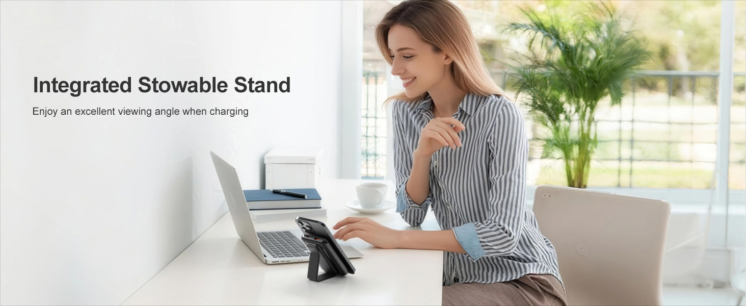 Портативний зарядний пристрій 20000mAh з MagSafe, PD 22.5W, USB-A, магнітне підключення, бездротова зарядка 15W, LED дисплей, чорний