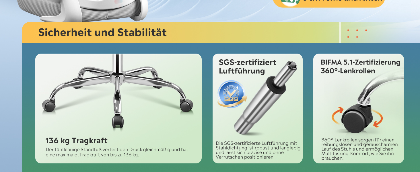 Офісне крісло Devaise ергономічне з підтримкою попереку, 3D-підголівником, регульованими підлокітниками та сітчастою спинкою, для офісу та дому, до 150 кг (сірий)