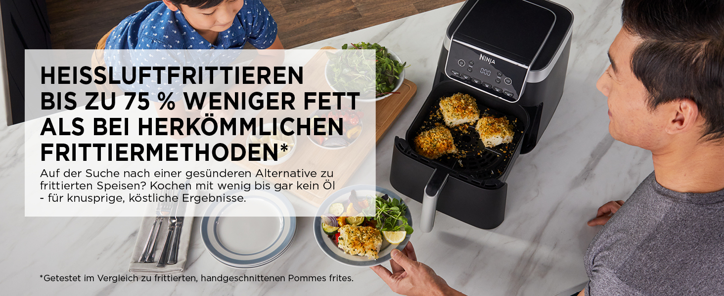 Фритюрниця повітряна Ninja Air Fryer MAX PRO 6.2L, сіра, AF180EU
