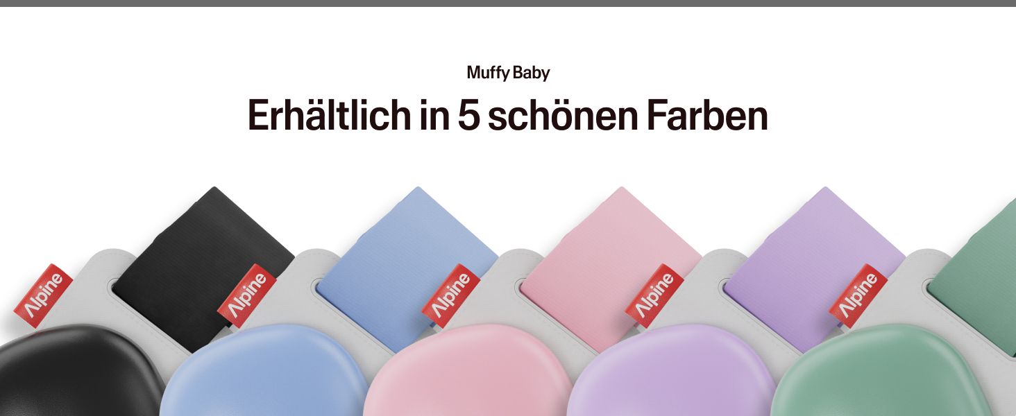 Захисні навушники Alpine Muffy Baby Klassik для дітей до 36 місяців - чорний колір. Безпечні, регульовані, запобігають пошкодженню слуху. Виготовлено в Німеччині.