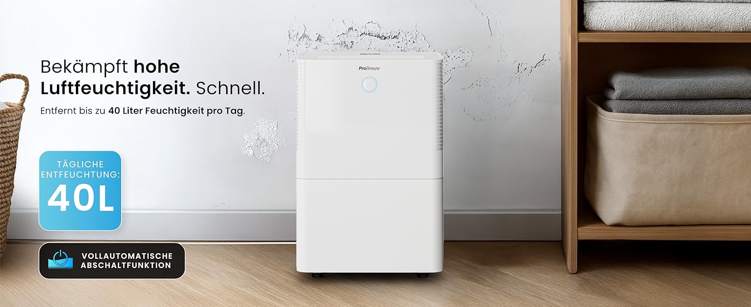 Про Breeze OmniDry - електросушарка повітря з Wi-Fi, 12л/24г, режим прання, датчик вологості, таймер, проти цвілі, для приміщень до 25м²