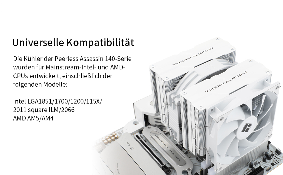 Thermalright Peerless Assassin 140 Black - Кулер для CPU з 6 Heatpipes, Dual-PWM вентилятор, для AM5/AM4 та Intel LGA 1700/1851