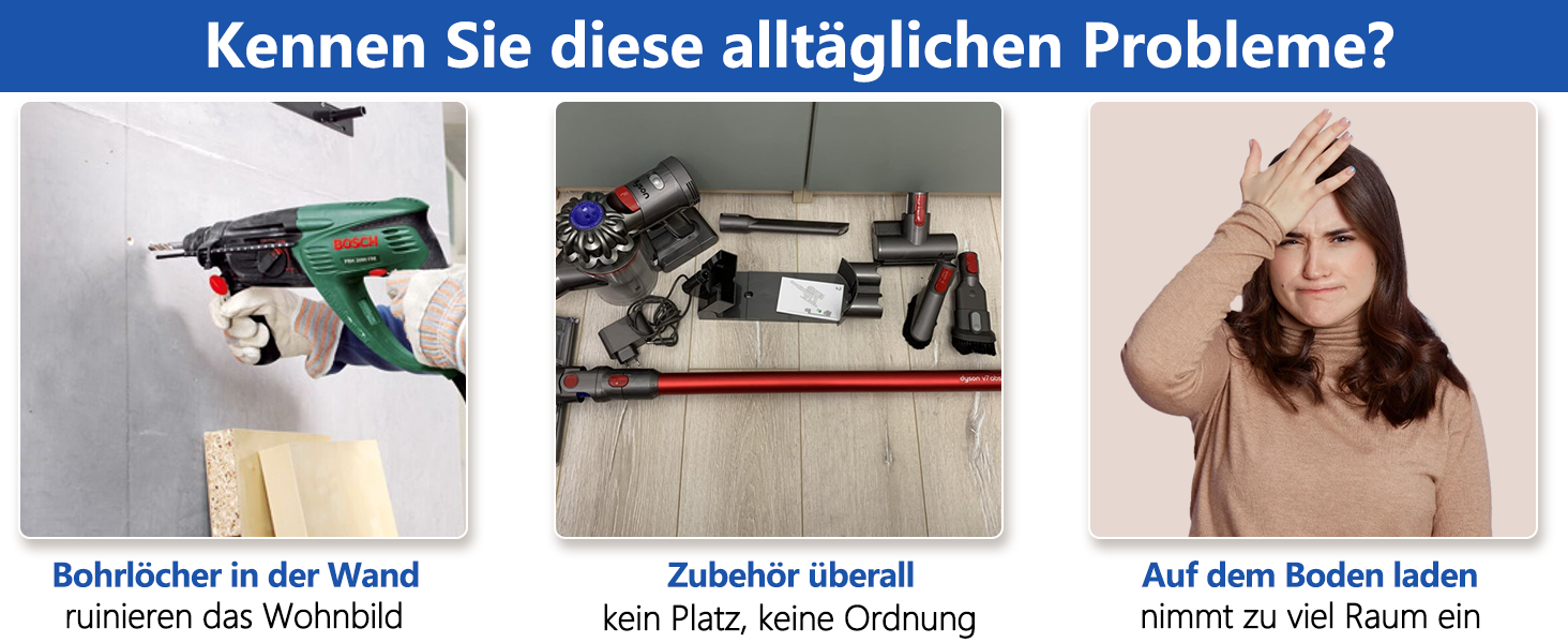 Настінна кріплення для пилососа Dyson (Gen5, V15, V12, V11, V10, V8, V7, V6) з вуглецевої сталі, сірий