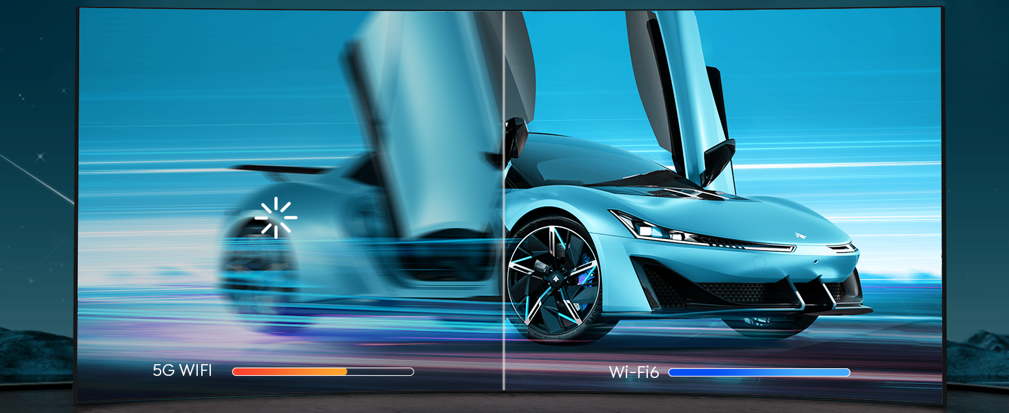 YABER Проектор для домашнього кінотеатру, 1080P Full HD, підтримка 4K, автофокус, корекція Keystone, WiFi 6, Bluetooth, портативний, для смартфона/Fire TV Stick/PS5