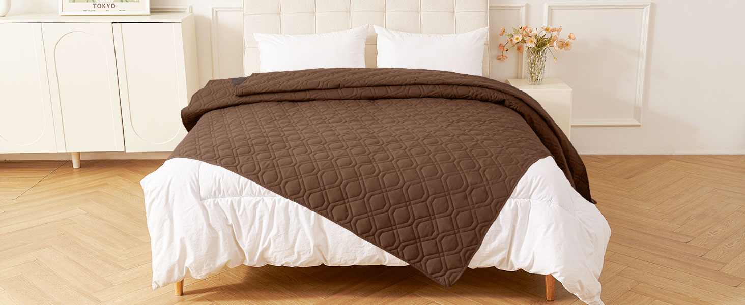 Водонепроникний килимок для собак Homaxy, килимок для собак на вулицю, миється, двосторонній, м'який килимок для котів, підходить для дивану, ліжка, в дорогу (130x100 см, 203x152 см, коричневий+шоколадний)