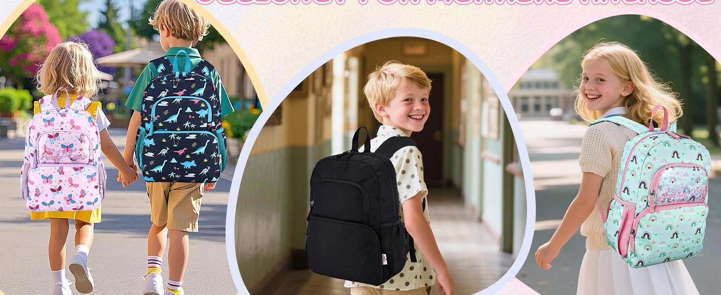 Дитячий рюкзак RAVUO для дівчаток та хлопчиків, шкільний рюкзак з нагрудним ремінцем, милий рюкзак з єдинорогом/динозавром для дітей 3-8 років, рюкзак для дошкільнят/1 класу, рюкзак з метеликом