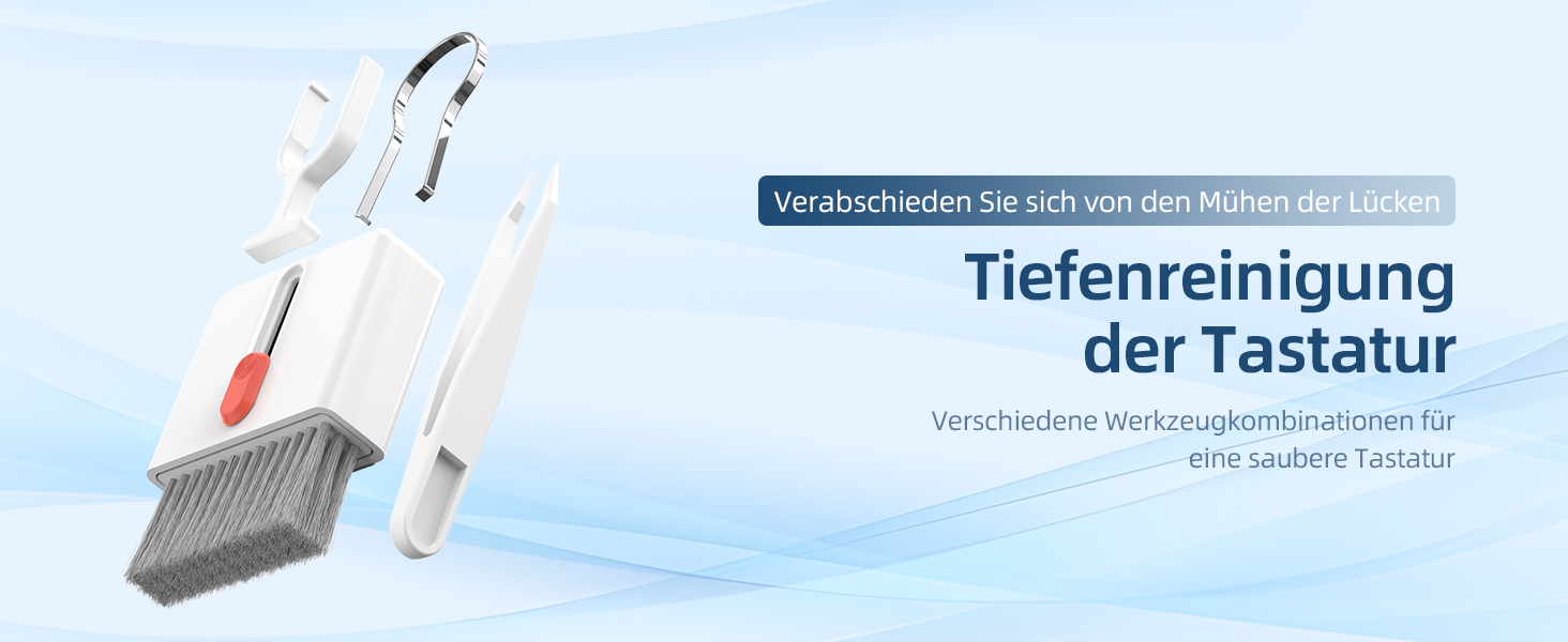 Набір для чищення клавіатури 32 в 1: для ноутбука, iPhone, AirPods та екрану. Комплект для чищення ПК з кріпленням для клавіш та очисником екрану. Ідеально для геймінгу та офісу