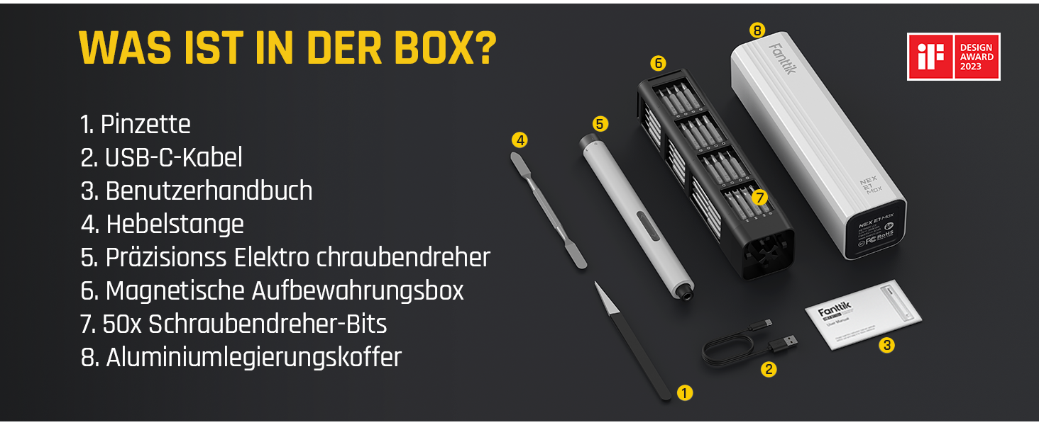 Акумуляторний шуруповерт Fanttik E1 MAX, 50 в 1, прецизійний набір з магнітом, 2 швидкості, для ремонту iPhone, ноутбуків, окулярів