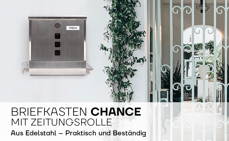 Поштовий ящик ARREGUI Chance E7005 сталевий антрацит з газетницею, розмір M (DIN A4), настінний, з вікном та табличкою для імені
