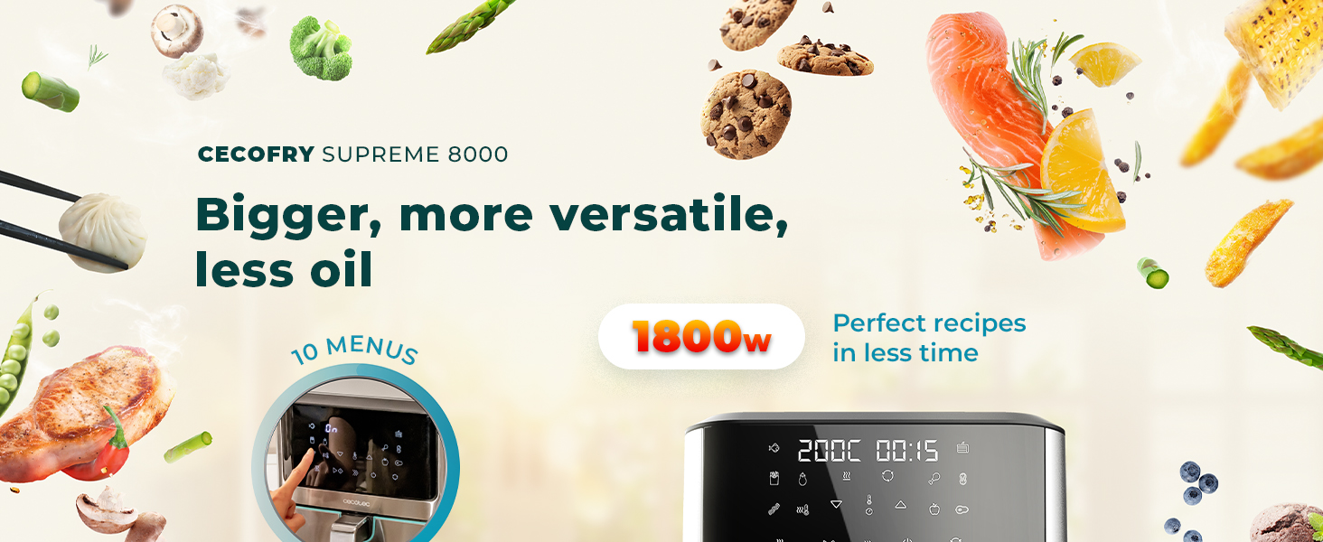 Фритюрниця Cecotec Cecofry Absolute 7600 7.6 л, 2000 Вт, Цифрова, PerfectCook, Нержавіюча сталь
