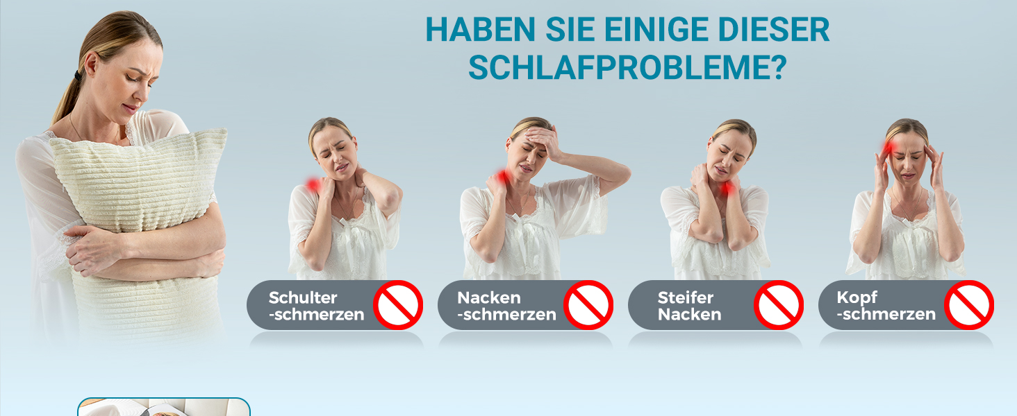 Ортопедична подушка Elviros з Memory Foam, ергономічна подушка для шиї, для тих, хто спить на боці, спині та животі, знімний чохол, Space Grey, 64×(11,5/13)×40 см