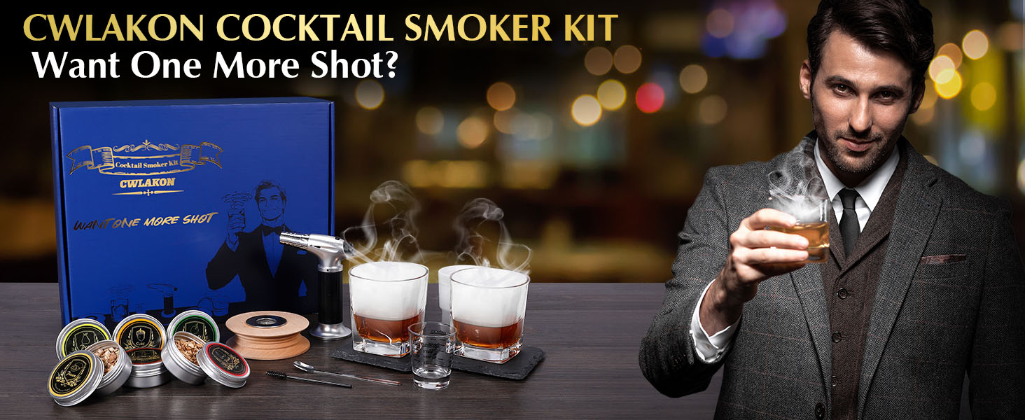Набір для копчення коктейлів CWLAKON, для віскі, бурбон, Old Fashioned. Комплект з 6 дерев'яними чіпсами. Подарунок для чоловіків