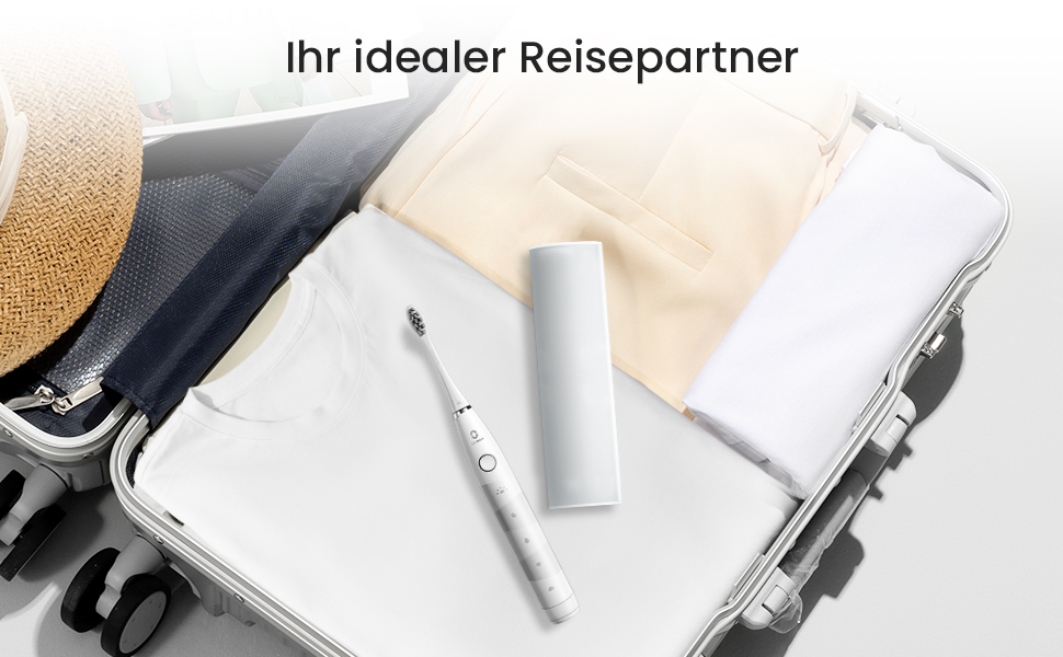 Oclean Find Duo Set: Електрична зубна щітка, 2 шт. з 5 режимами, акумулятор до 180 днів, IPX7, рожевий & блакитний (насадки, 6 шт.)