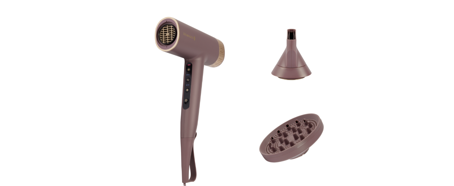 Фен для волосся Remington AIRvive EC8930 з безщітковим цифровим двигуном, іонізацією та анти-фриз технологією, 12 режимів, дифузор та насадка для стайлінгу
