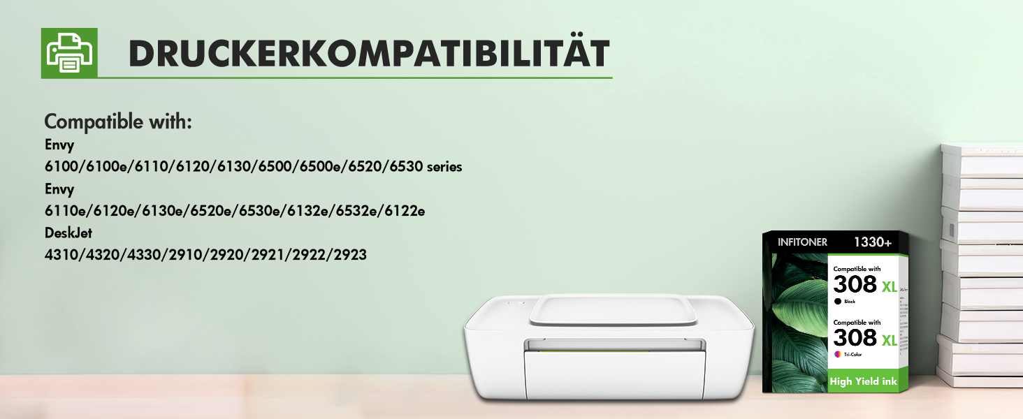 Комплект картриджів HP 302XL (чорний та кольоровий) для принтерів HP DeskJet 4520, 4525, 308XL