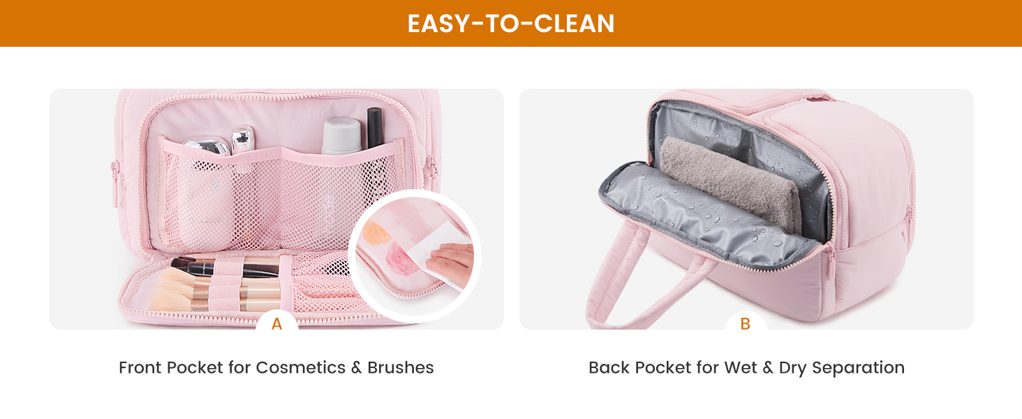 LOVEVOOK Косметичка для жінок велика, легка, для подорожей, з відділенням для мокрого, водонепроникна, з ручкою, блакитна