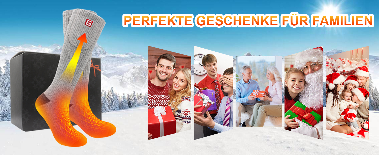 Гріючі шкарпетки Svpro для чоловіків та жінок, акумуляторні, з підігрівом, теплі зимові шкарпетки, батарейні, для кемпінгу, полювання (M, сірий)
