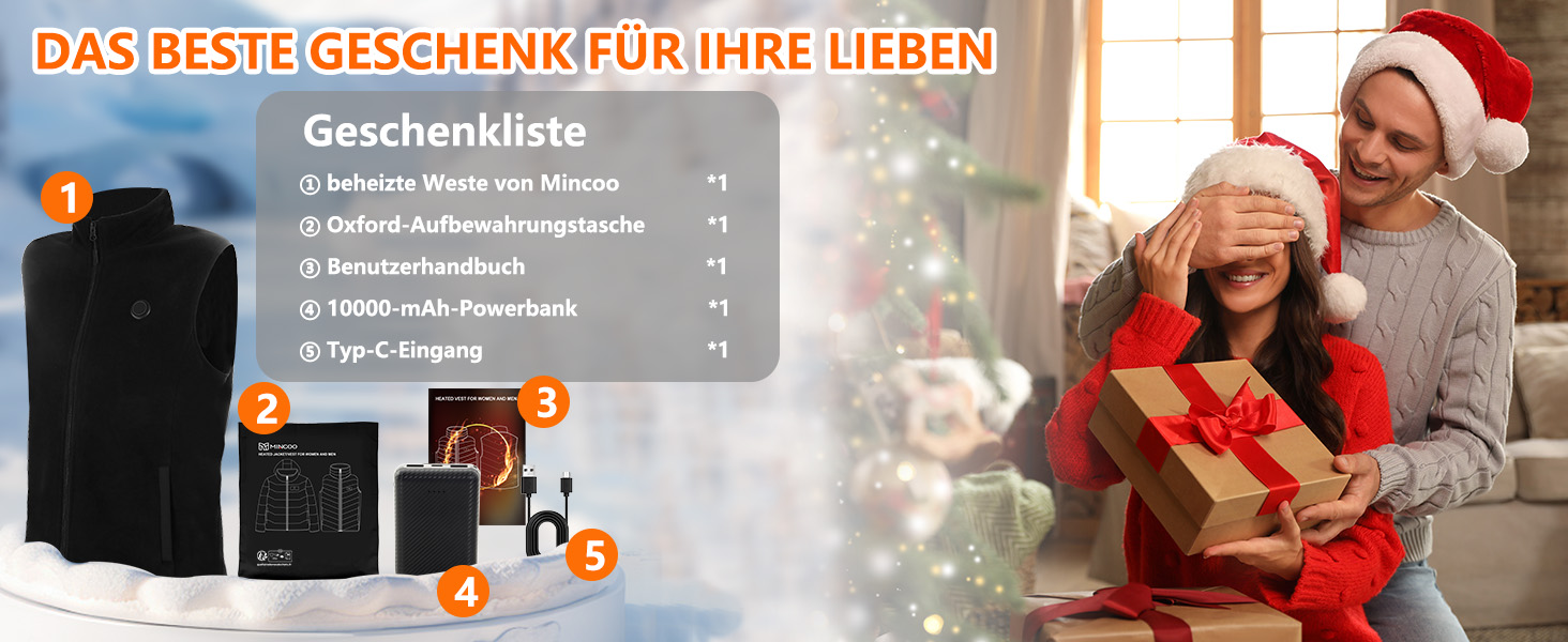 Обогревна жилетка з флісу для чоловіків з акумулятором 5V 10000mAh - жилетка з 3 рівнями нагріву, 5 зонами обігріву, ідеальна для роботи на відкритому повітрі, катання на лижах, піших прогулянок та щоденних поїздок. Чорний, XXL