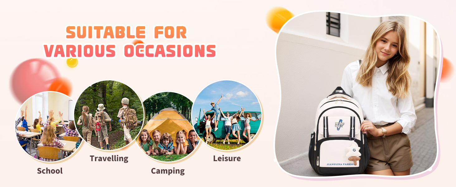 Дитячий рюкзак IvyH для дівчаток - стильний шкільний рюкзак, водонепроникний, великий, для 3-6 класів, фіолетовий