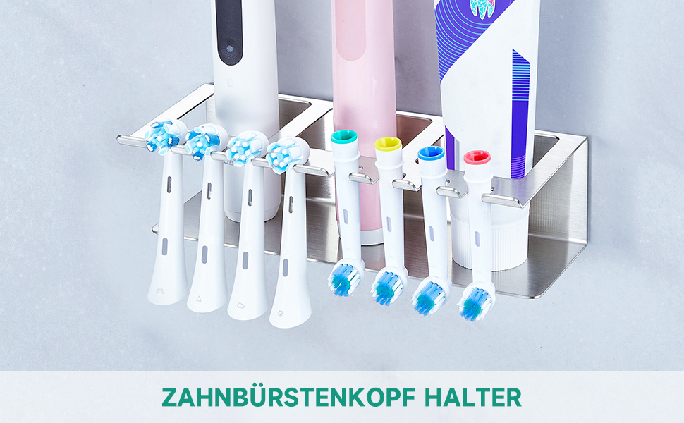 Настінний тримач для зубних щіток, електричний - без свердління, для зубних щіток та насадок, органайзер для пасти, сріблястий (великий)