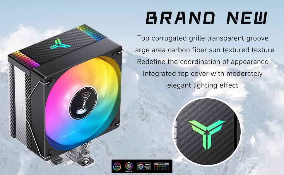 Система охолодження CPU TZMRIT CR-1000 EVO: 220W, 4 теплові трубки, 120мм вентилятор ARGB PWM, підтримка Intel LGA 115X/1200/1700, AMD AM4/AM5 (чорний)