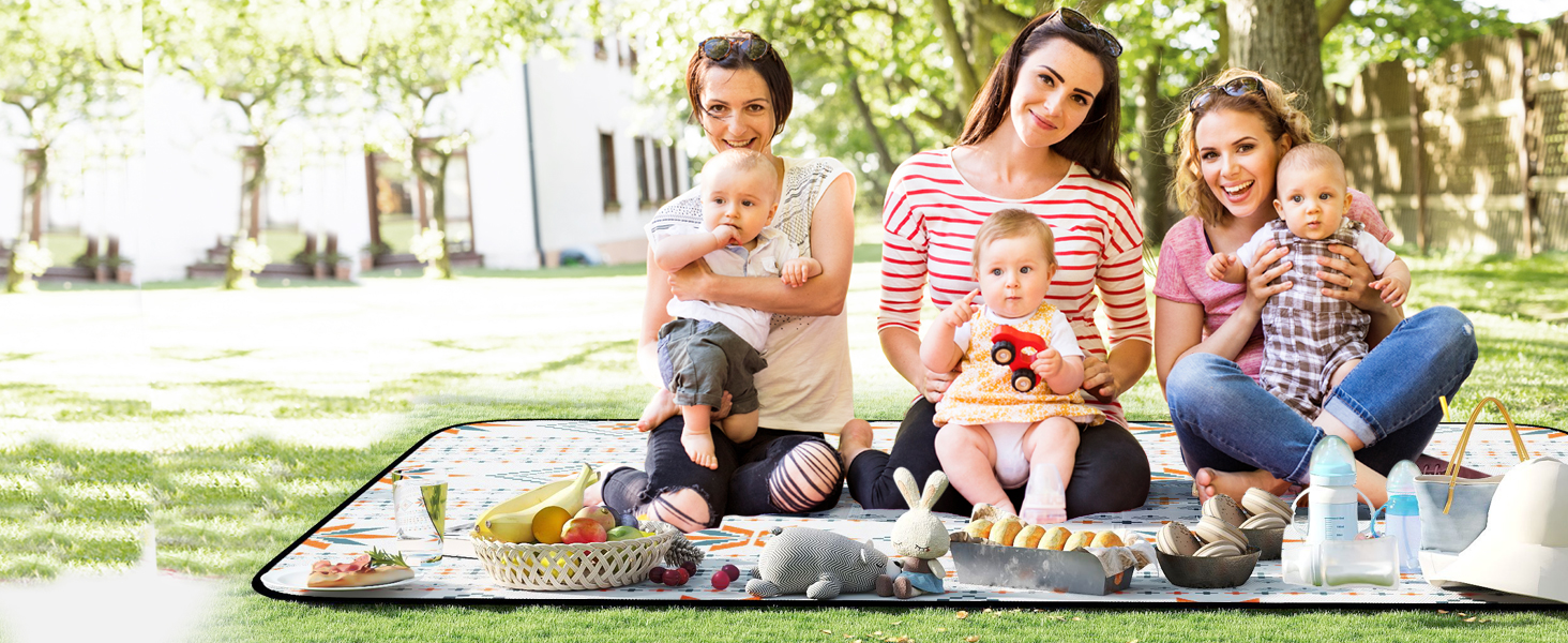 Плед для пікніка 200x200 см водонепроникний, пральний, антипісочний - килимок для пляжу, кемпінгу, 4-6 осіб, з ручкою для перенесення