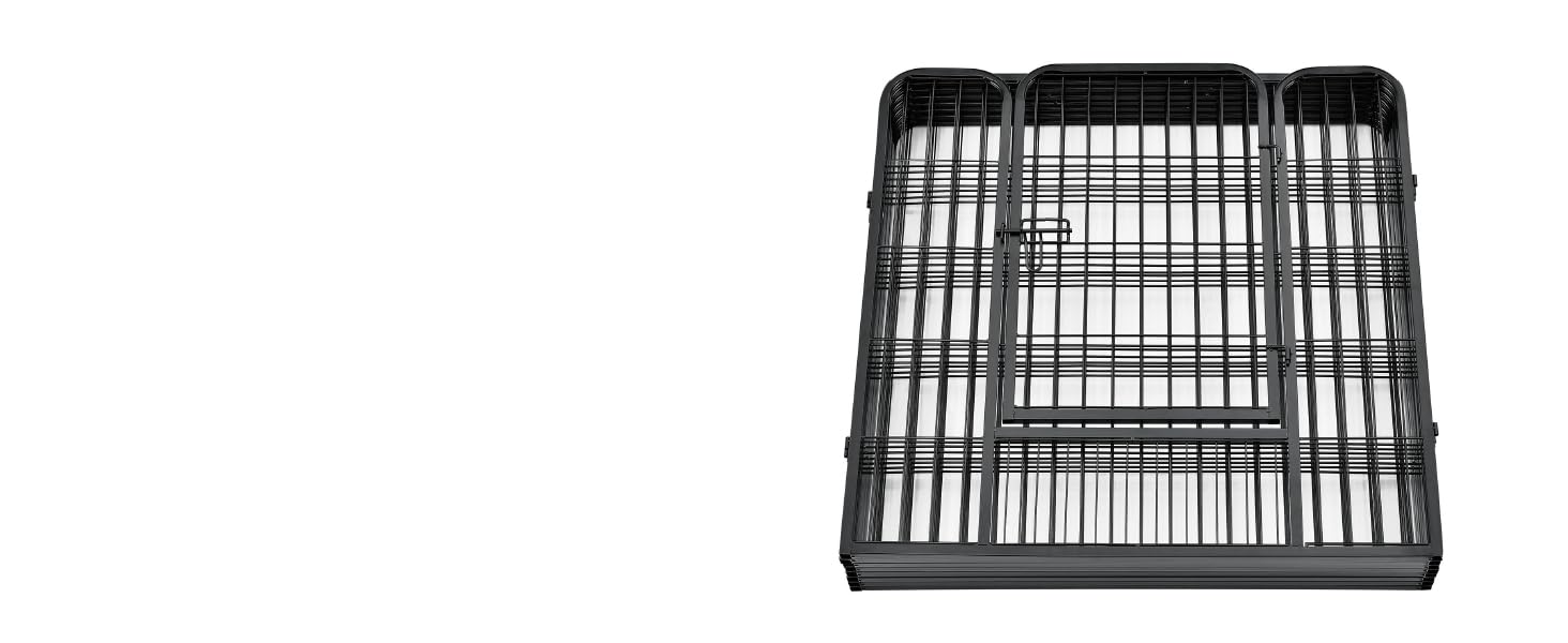 Клітка-вольєр для цуценят Juskys Welpenauslauf Plus 160x160x80 см - металевий вольєр для собак, кроликів та дрібних тварин з дверцятами