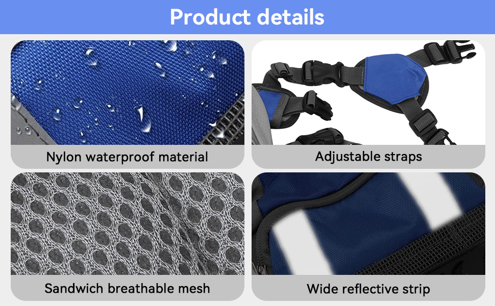 Рюкзак для собак Cyrank: набір посуду, жилет, сумка для спорядження, туристичний рюкзак для собак з світловідбиваючими смугами, жилет для собак, підходить для великих собак (S)