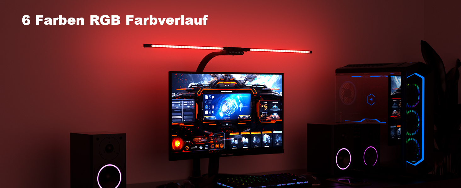 SIBRILLE Dual-Head LED Desk Lamp - Dimmable, Adjustable, RGB, Eye Protection for Office & Home