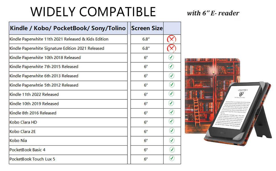 Чохол для eReader 6 дюймів: Kindle, Kobo, Tolino, Pocketbook, Sony. Чохол-підставка з петлею. Зіркове небо