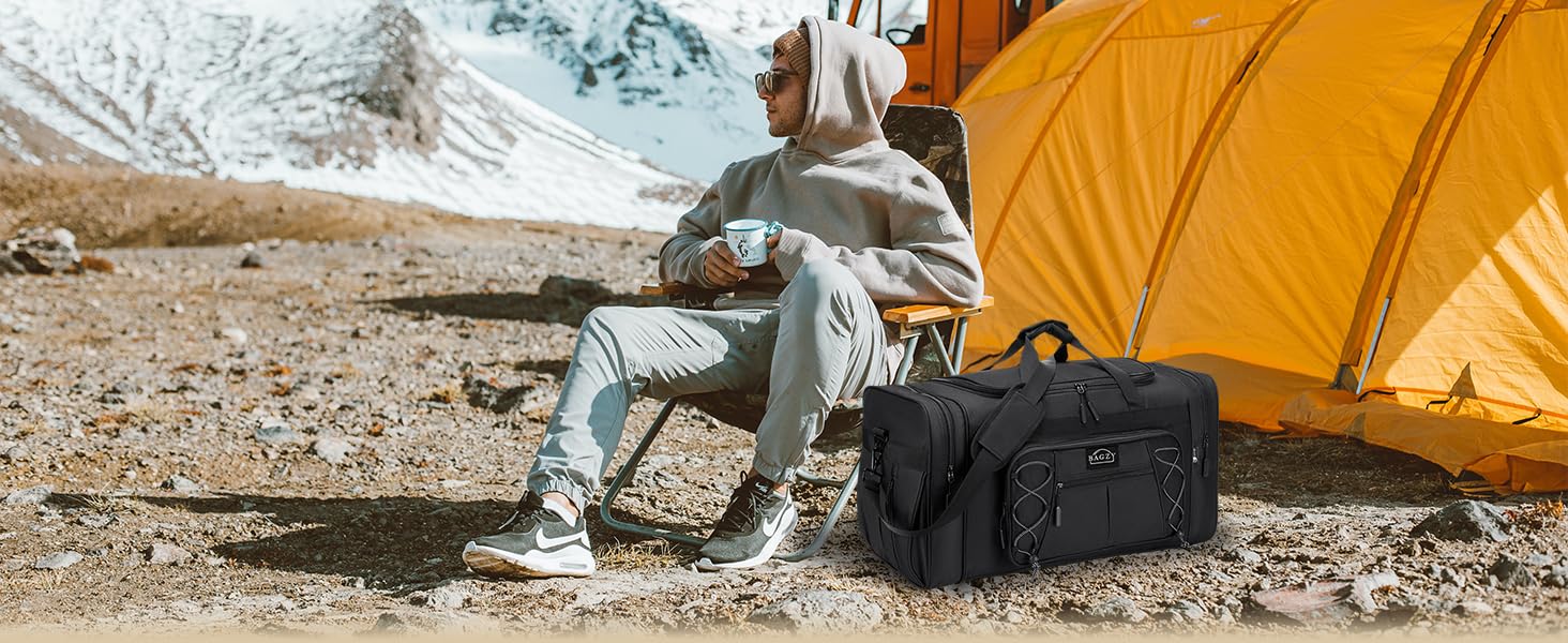 Велика спортивна дорожня сумка BAGZY 70 л для чоловіків і жінок, водонепроникна ручна поклажа, тревел-дафл для подорожей, спортзалу, кемпінгу, відпустки
