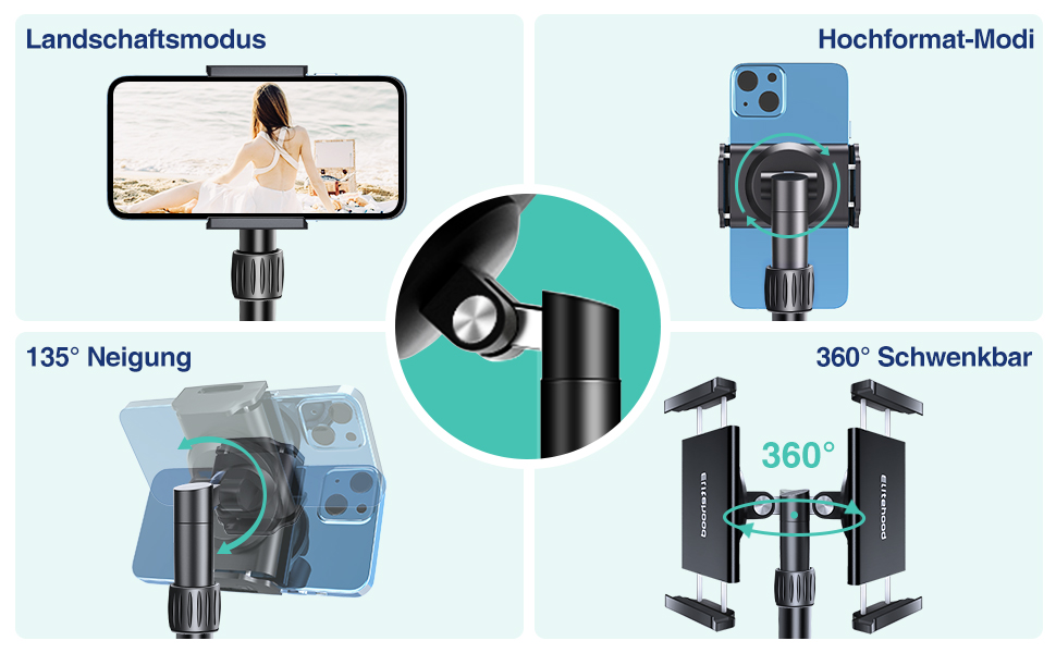 Штатив для смартфона Elitehood з виносним плечем 114 см, гнучкий, 180 см, 360° - для відеозйомки