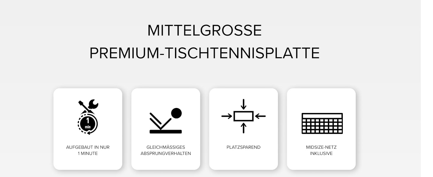 Стіл для пінг-понгу JOOLA Midsize, комплект з сіткою та набором для пінг-понгу, сірий