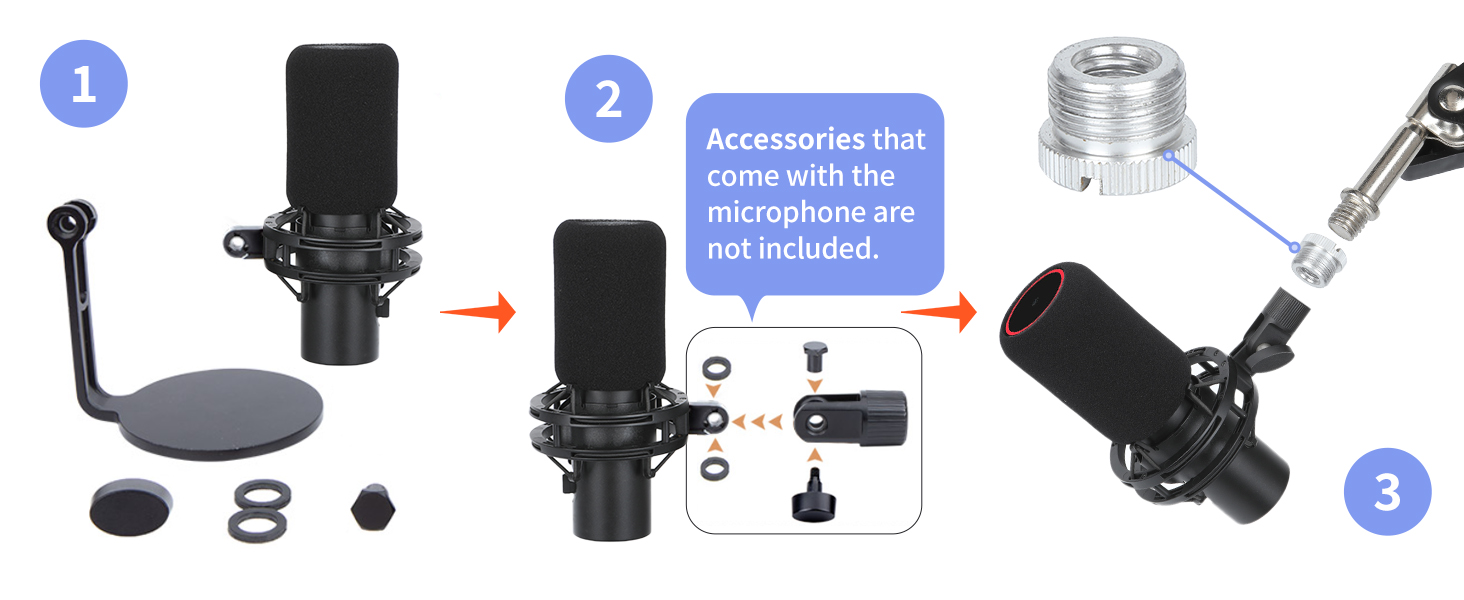 Кріплення для мікрофона HyperX QuadCast та інші - YOUSHARES (з поп-фільтром)