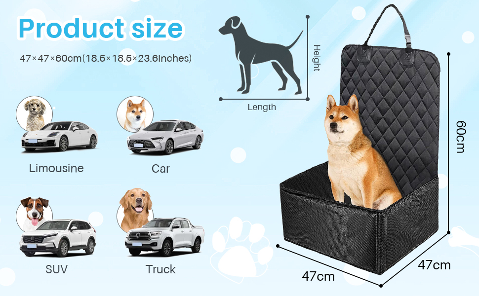 Автокрісло для собак OKYUK: водонепроникне, антиковзаюче, 2-в-1 для собак середніх та малих порід