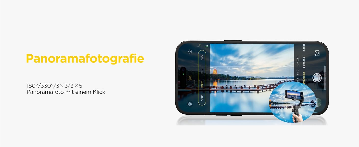 Стабілізатор Gimbal AOCHUAN для iPhone та Android - 3-осьовий, з фокусуванням, трекінг облич/об'єктів, для відеозйомки