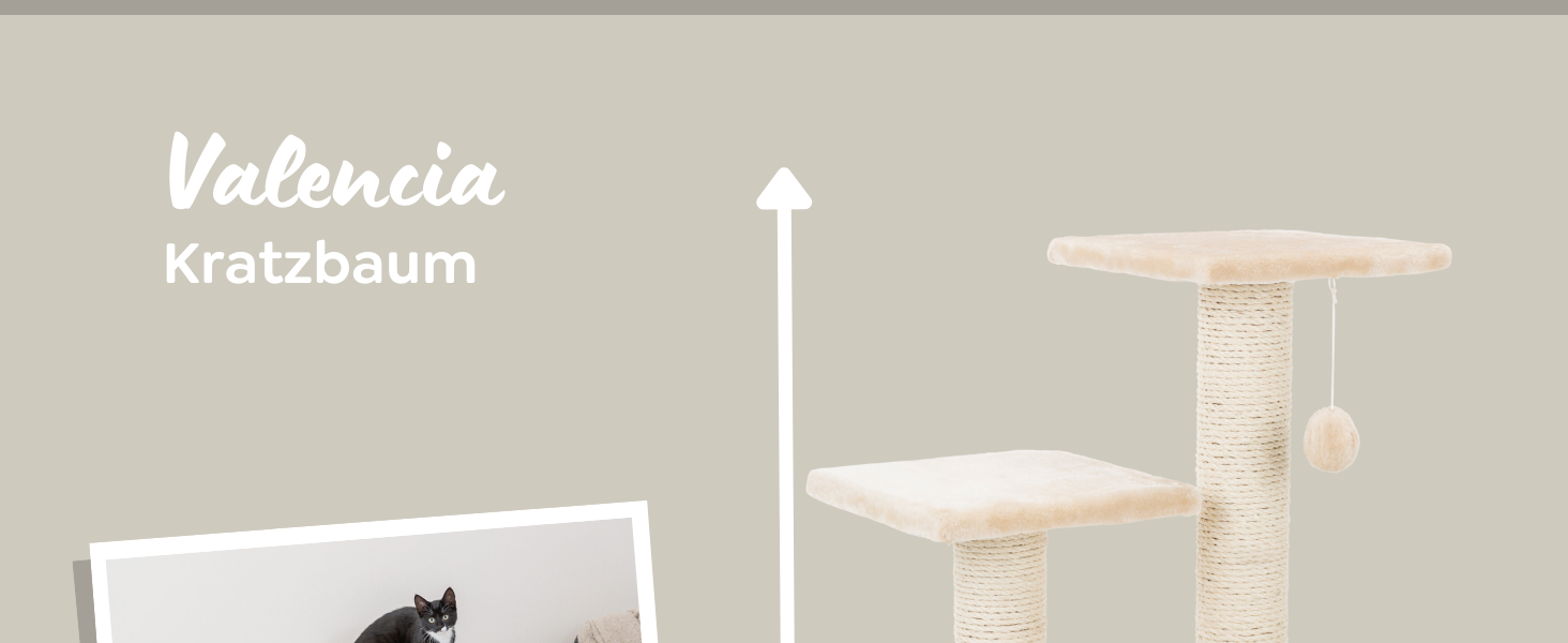 Дряпалка для котів TRIXIE Nayra з джутовим обмотаним стовпчиком та великою печерою, з іграшкою, 82,7 см, колір Greige-Braun