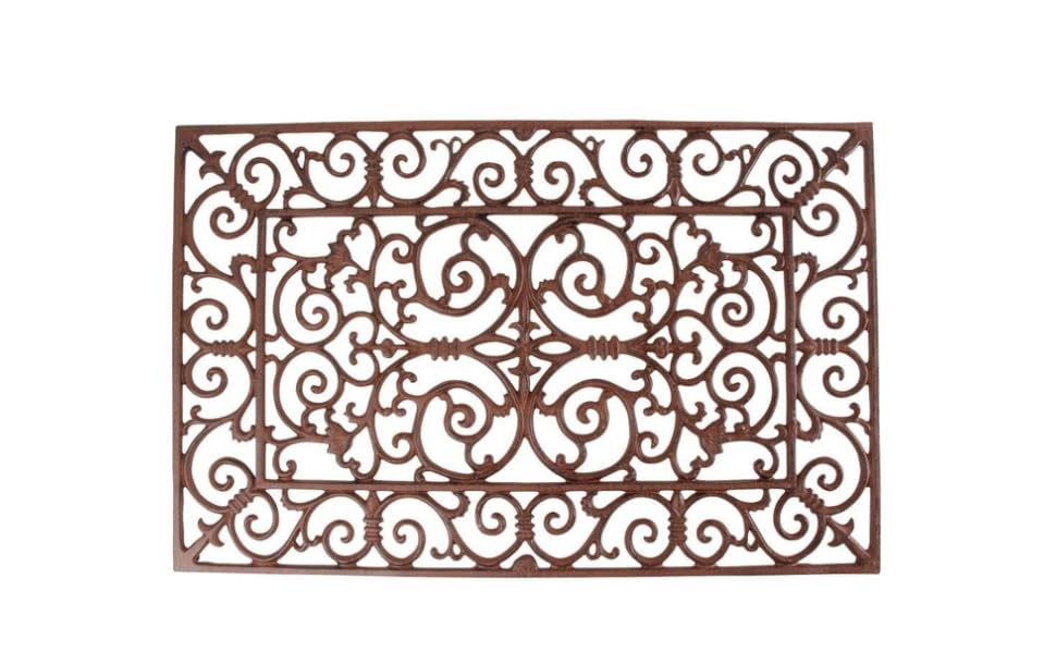 Антикварний чавунний килимок для вхідних дверей Esschert Design, прямокутний, 72×46 см, брудозахисний