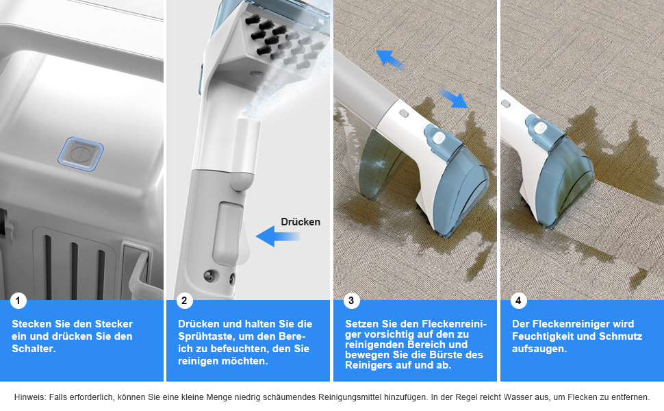Пристрій для чищення оббивки та килимів: мокрий/сухий пилосос 450W для меблів, авто та диванів