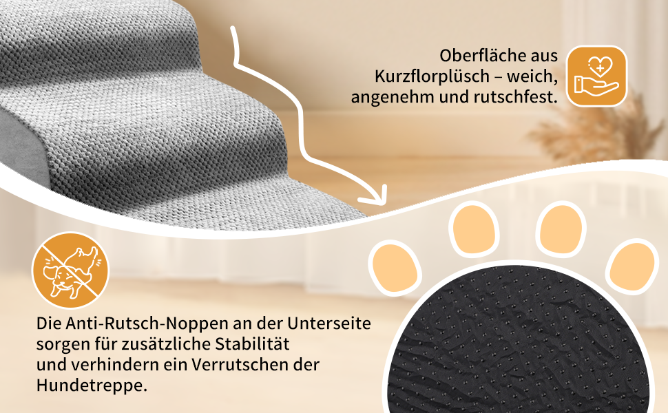 Сходинка для собак та котів 3 ступені, 40 см, протиковзка, для літніх тварин, з щільного піноматеріалу, знімна та миється, портативна рамка для собак, котів, софи, ліжка, авто