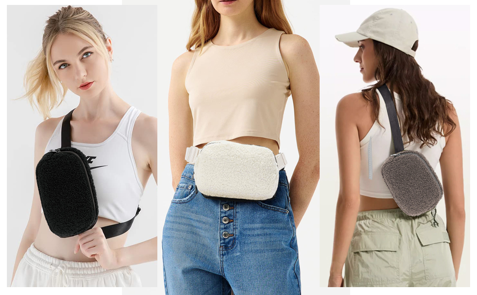 Жіноча/Чоловіча поясна сумка на стегно з овечої вовни (колір: коричневий) - для спорту, подорожей, активного відпочинку