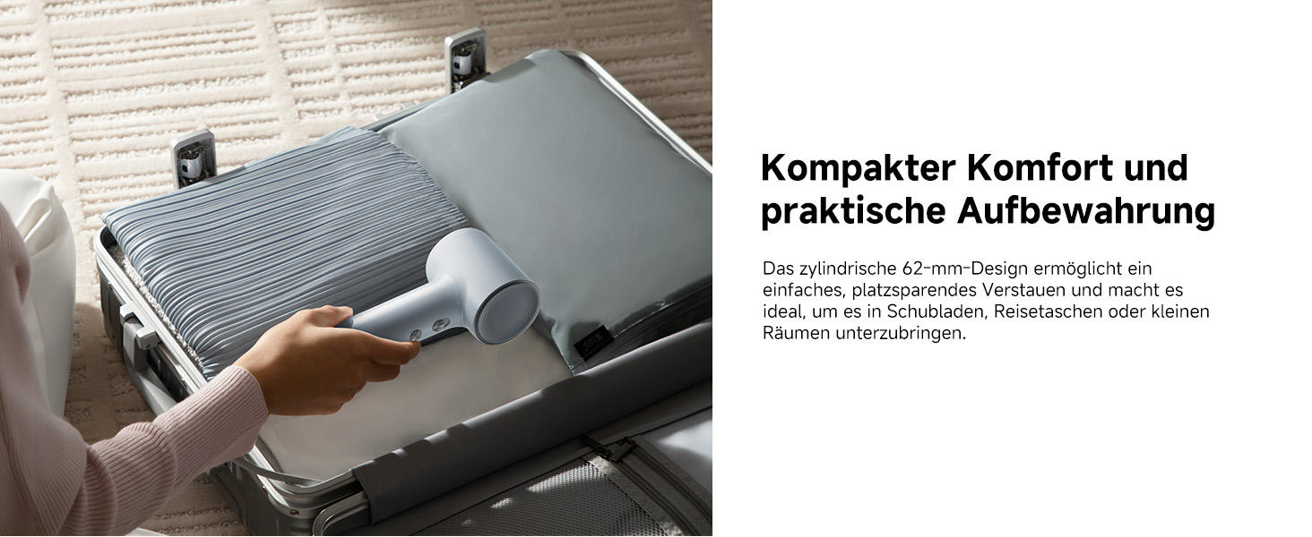 Фен DREAME Hair: Швидке сушіння, 110 000 обертів/хв, іонізація, регулювання температури та потужності, насадка-дифузор, тиха робота, білий (блакитний, міні)